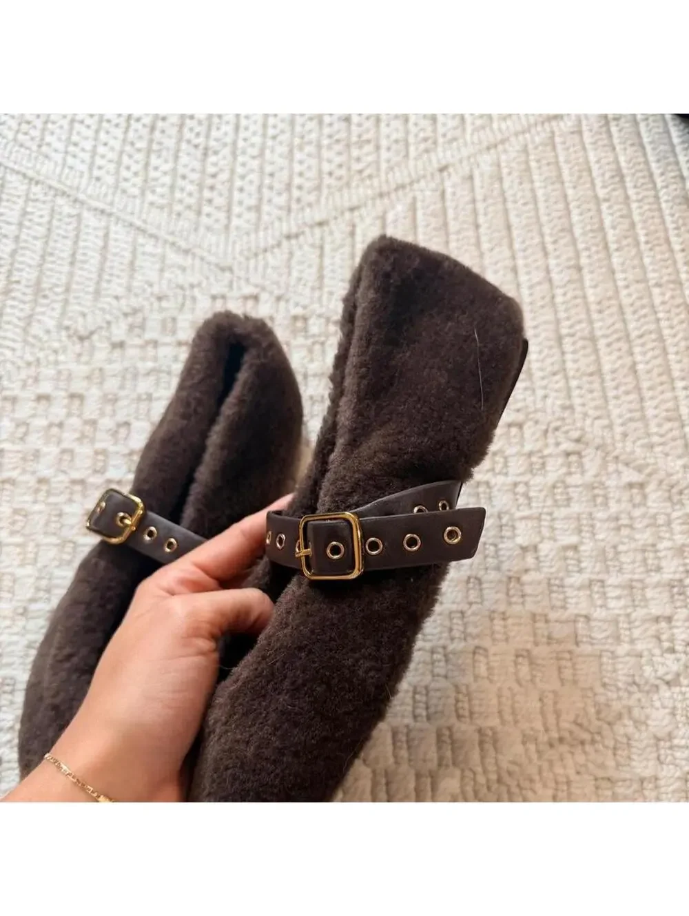 Madewell Women's Remy Faux Fur Mary Jane Flats